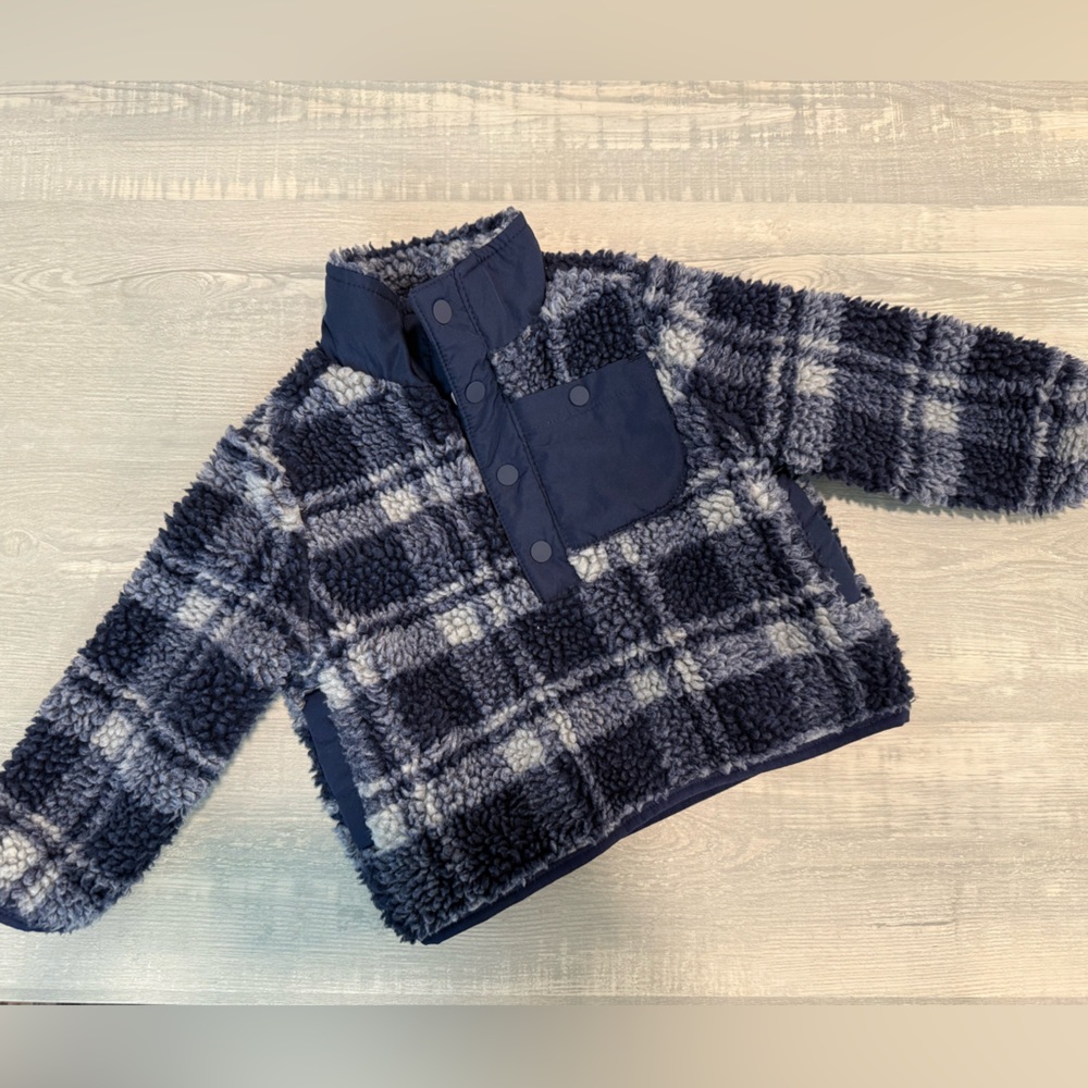 Janie and Jack Navy Plaid Kids Jacket